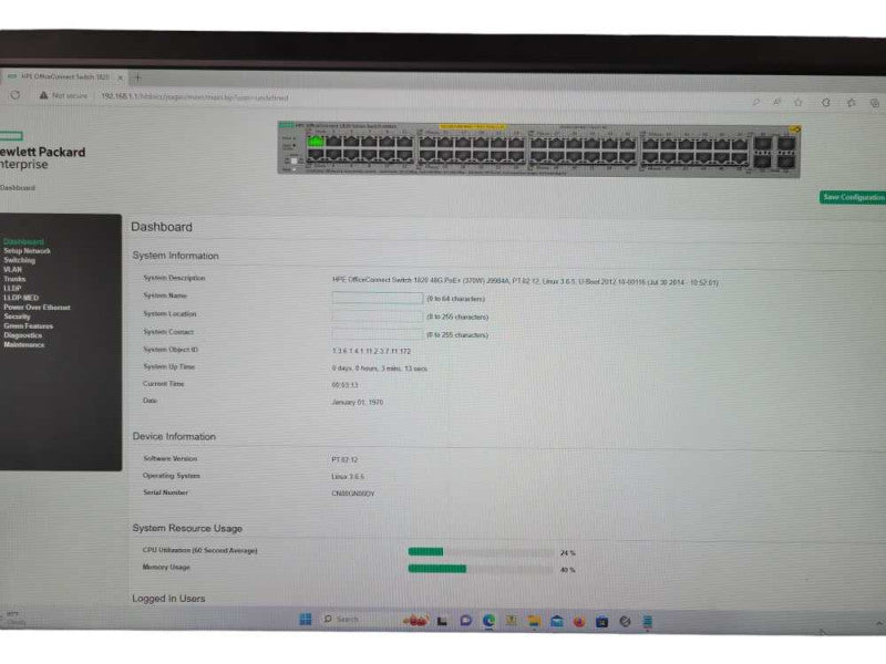 HPE 1820 Switch Series J9984A 48-port (24-Port PoE) Gigabit Ethernet switch _