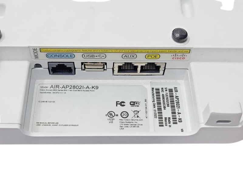 Cisco AIR-AP2802I-A-K9 2802I 802.11ac Dual Band Wireless Access Point  _
