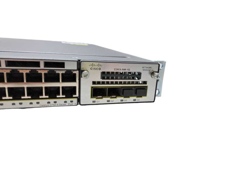 Cisco WS-C3750X-48PF-L 48-Port PoE Gigabit Switch 1x PSU, 1x C3KX-NM-1G Q)