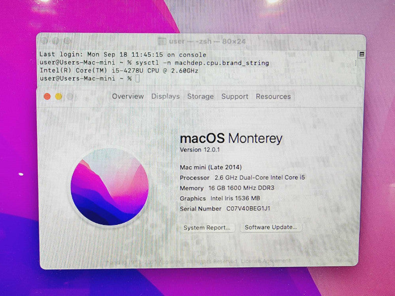 Apple Mac Mini 2014 Core i5-4278U @ 2.6GHz 16GB DDR3 250GB SSD (