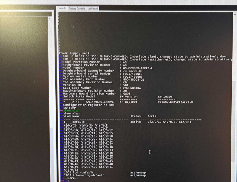 Cisco WS-C2960X-48FPS-L 48 Port Gigabit PoE+ 740W Switch +Stack )