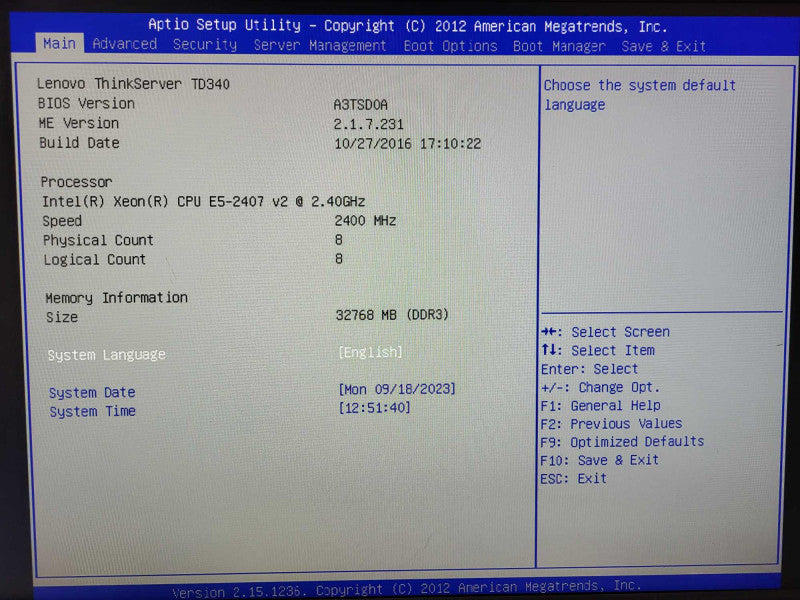 Lenovo ThinkServer TD340 E5-2407 v2 CPU 64GB RAM 9260-8i RAID 4x 3.5\\"  $
