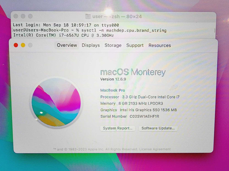 Apple Macbook Pro 2016 13\\" Core i7-6567U @ 3.3GHz 8GB DDR3 500GB SSD [Read] (
