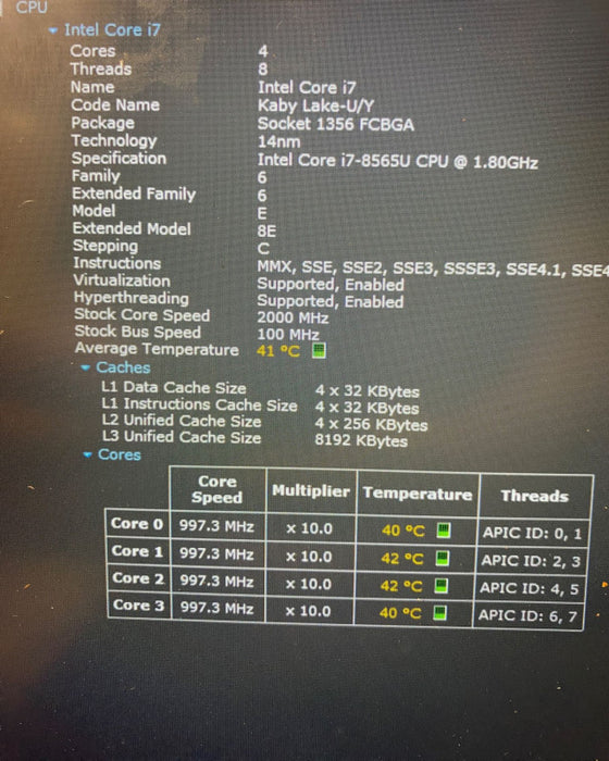 DELL PRECISION 3540 Core i7-8565U Radeon Pro WX2100 2GB 16GB RAM 256GB SSD