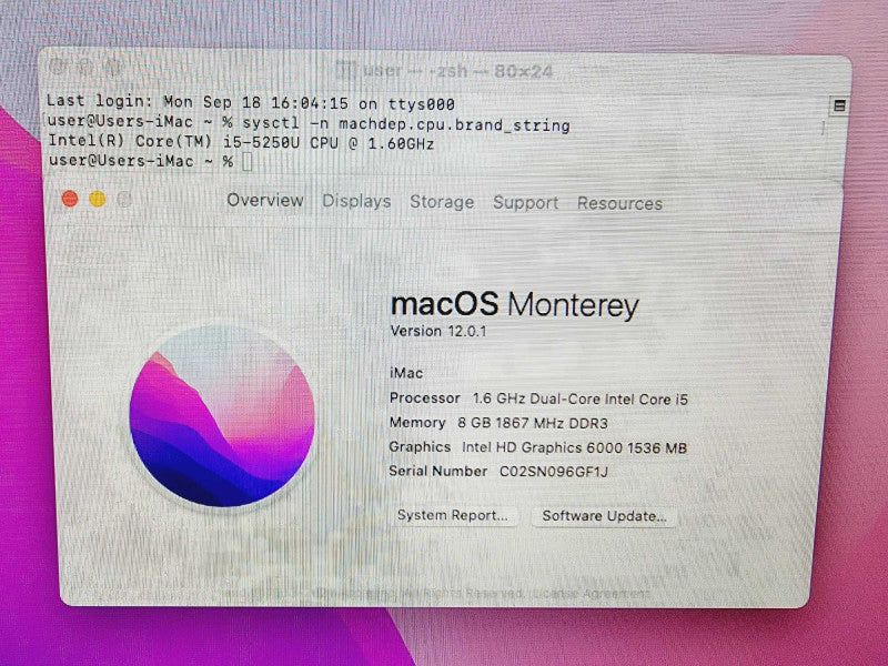 Apple iMac 2015 21.5\\" Core i5-5250U @ 1.6GHz 8GB DDR3 1TB HDD [Read] (