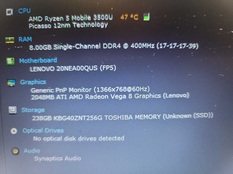 Lenovo E495 AMD Ryzen 5 3500U, 8GB DDR4, 2GB AMD Radeon Vega 8, 256GB m.2 Î²