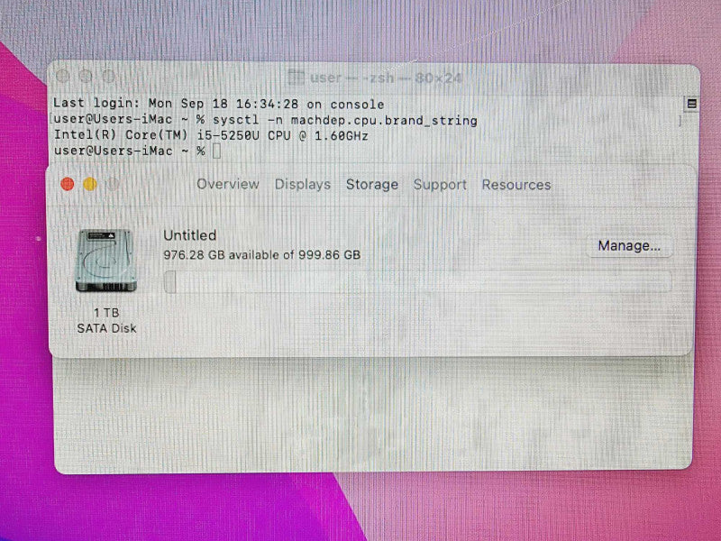 Apple iMac 2015 21.5\\" Core i5-5250U @ 1.6GHz 8GB DDR3 1TB HDD [Read] (