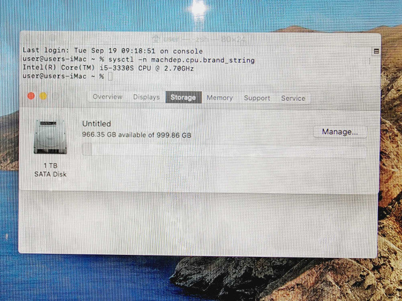 Apple iMac 2012 21.5\\" Core i5-3330S @ 2.7GHz 8GB DDR3 1TB HDD [Read] (