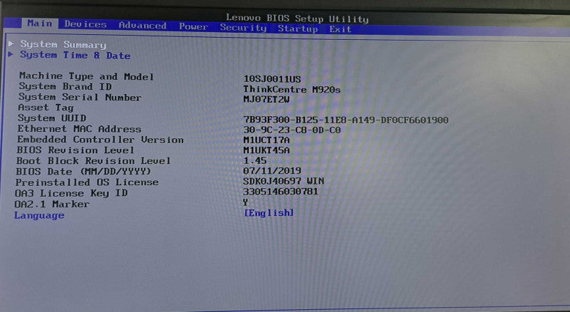 Lenovo ThinkCentre M920s i7-8700 @ 3.20GHz 8GB DDR4 No HDD/OS Q)