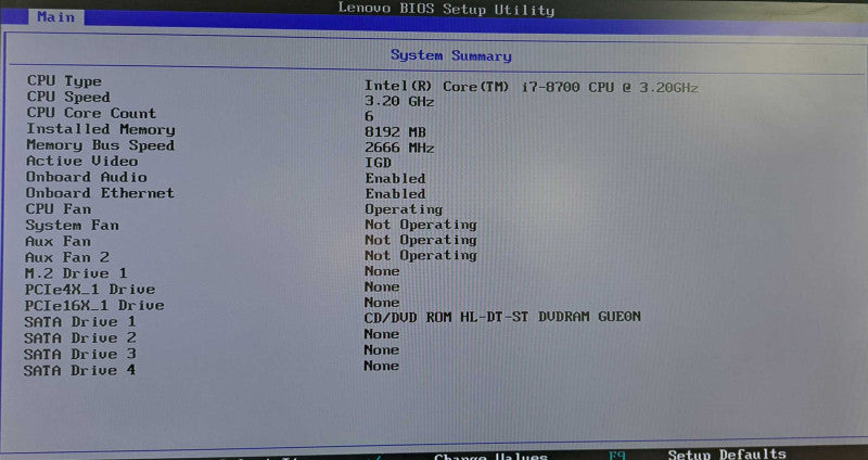 Lenovo ThinkCentre M920s i7-8700 @ 3.20GHz 8GB DDR4 No HDD/OS Q)