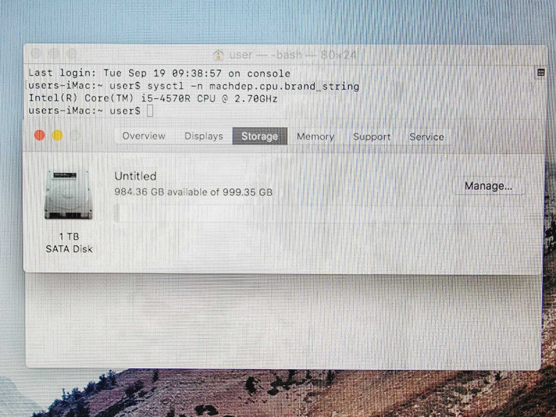 Apple iMac 2013 21.5\\" Core i5-4570R @ 2.7GHz 8GB DDR3 1TB HDD (
