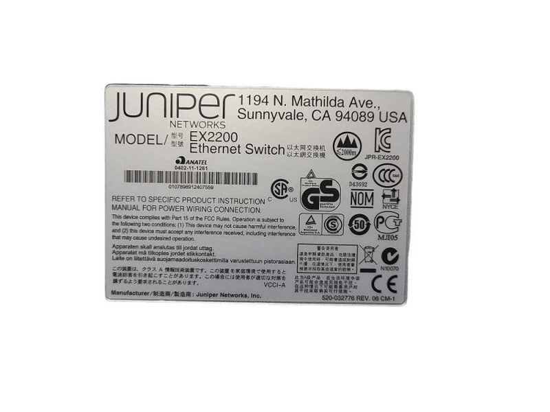 Juniper Networks EX2200-48P-4G 48 1GE PoE Switch + 4 SFP Q$