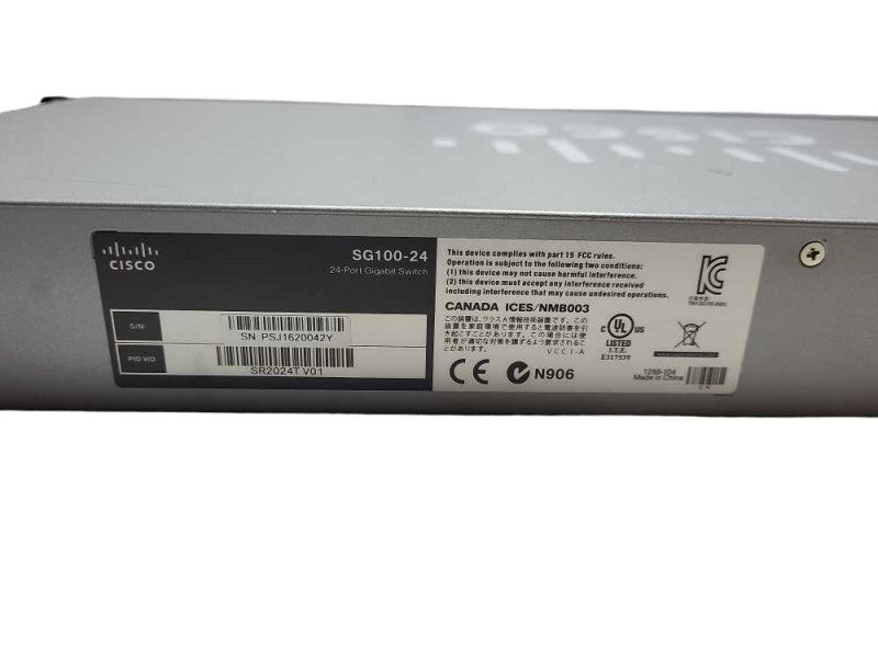 Cisco SG100-24 Port Gigabit Network Switch SR2024T V01 Q$