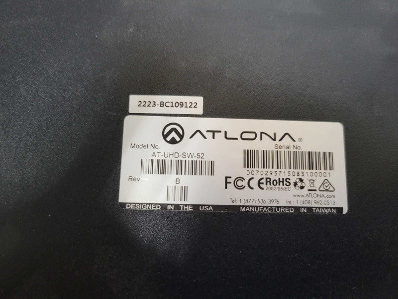 Atlona AT-UHD-SW-52 4K/UHD 5 Switcher HDMI In/Out _