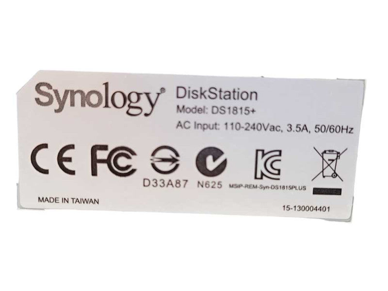 Synology DiskStation DS1815+ 8-Bay NAS with 7x HDD Trays, READ _