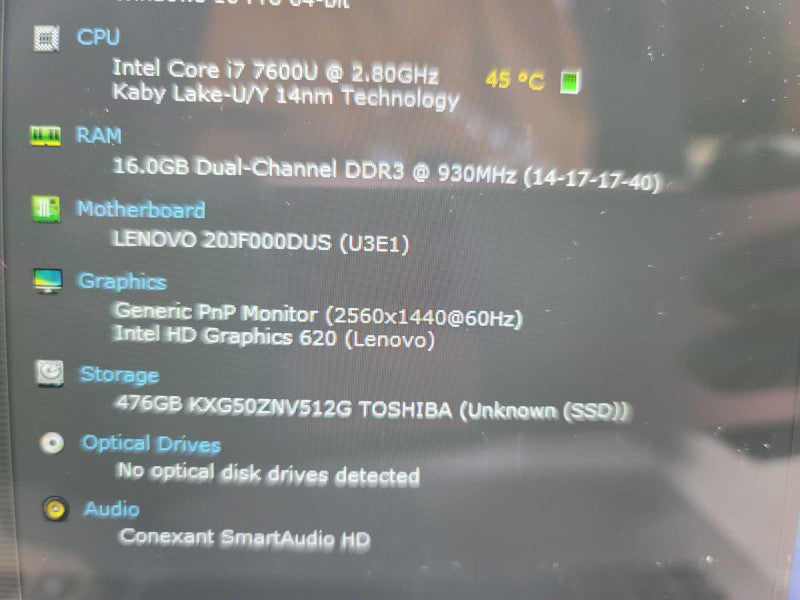 Lenovo ThinkPad X1 Yoga i7-7600U@ 2.60GHz, 16GB DDR4, 512GB m.2 Î²