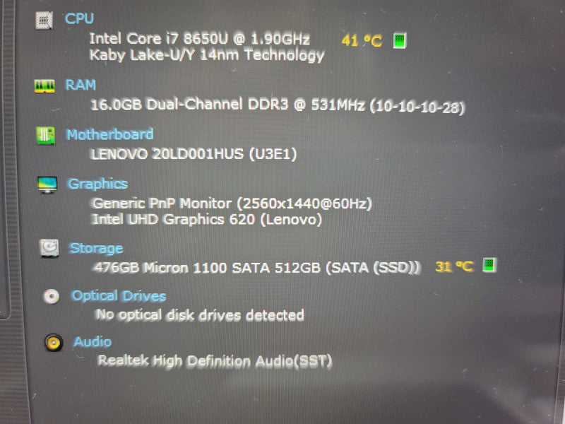 Lenovo ThinkPad X1 Yoga i7-8650U@ 1.90GHz, 16GB DDR3, 512GB m.2 QÎ²