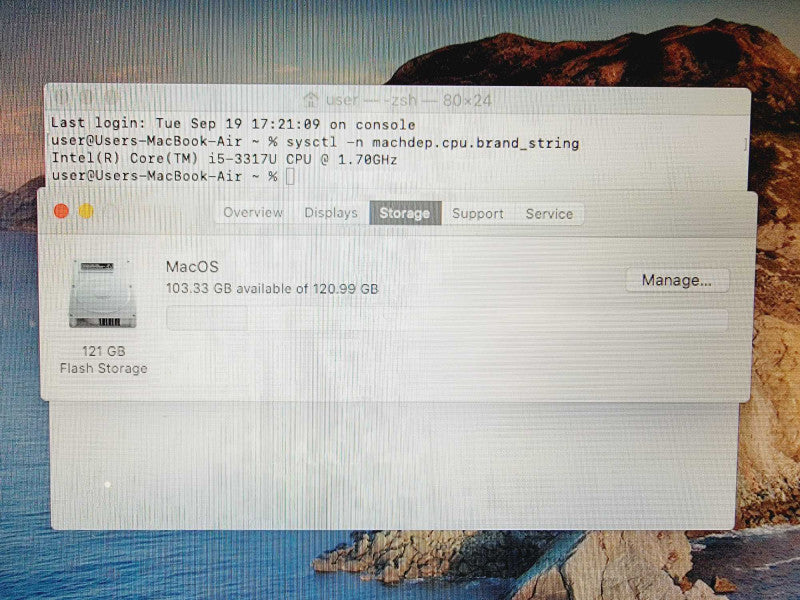 Apple Macbook Air 2012 11\\" Core i5-3317U @ 1.7GHz 4GB DDR3 120GB SSD (
