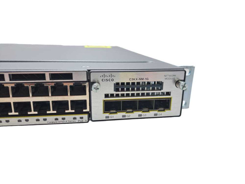 Cisco WS-C3750X-48P-S 48 Port Gigabit PoE+ Switch 2x C3KX-PWR-715WAC + 1G SFP )