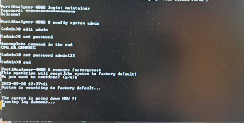 Fortinet FortiAnalyzer 400B FAZ-400B Network Monitoring Device 2x 500GB HDD )