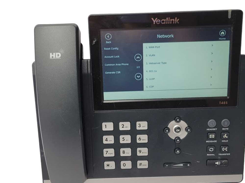 Yealink Ultra-elegant Gigabit IP Phone SIP-T48S w/ Hand set, Factory reset Q_