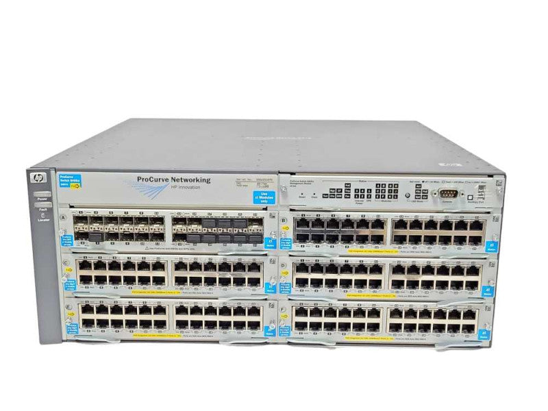 HP ProCurve J8697A E5406 ZL Network Switch With 5x J8702A, 1x J8706A, 2x PSU _