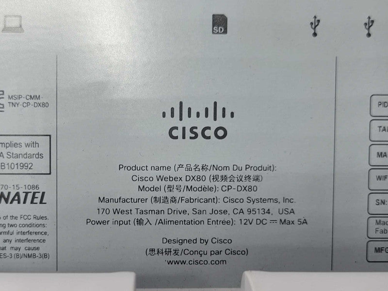 Cisco DX80 Video Conferencing Touch Screen Monitor CP-DX80-K9 v13 _