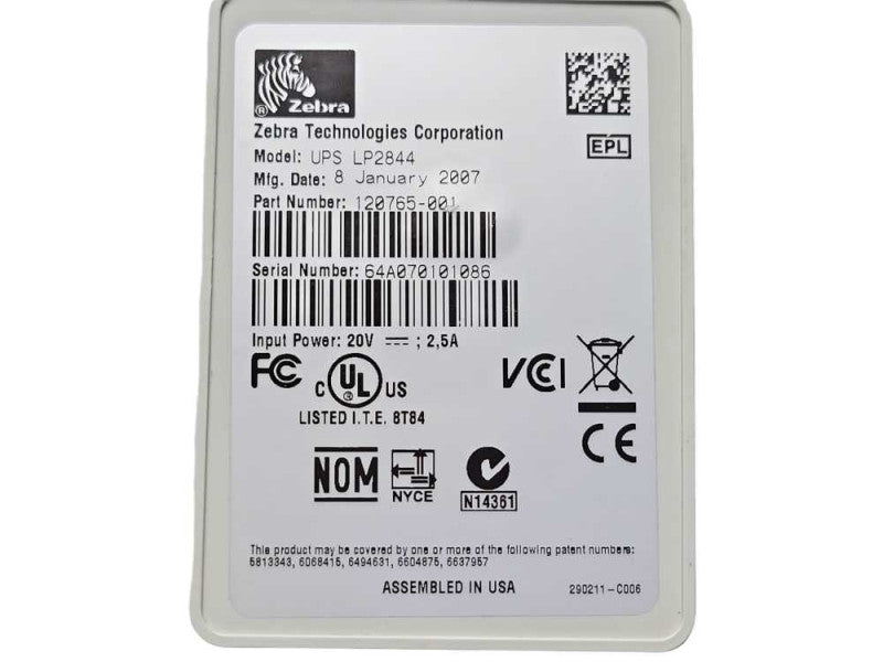 Zebra LP2844 Direct Thermal Label Printer, READ _