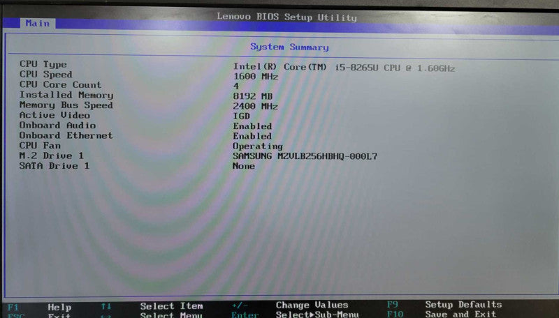 Lenovo ThinkCentre M630e MFF i5-8265u 1.60GHz - 8GB RAM - 256GB SSD NVM !