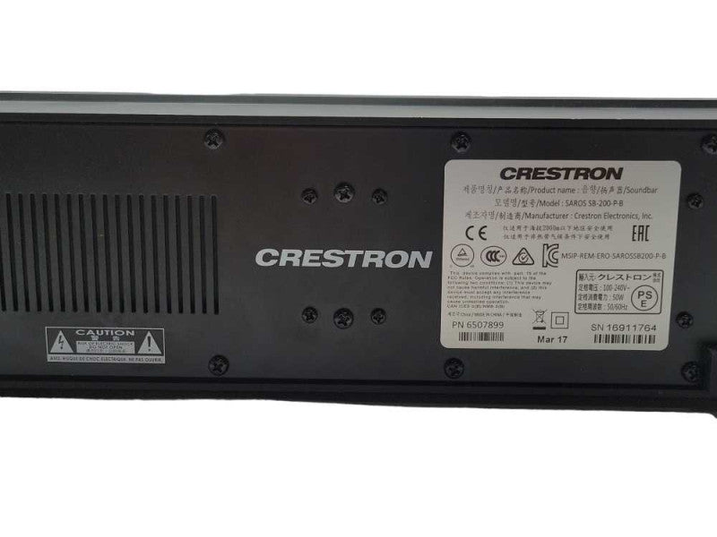 Crestron SAROS SB-200-P-B Powered Stereo Sound Bar 200 Speaker _