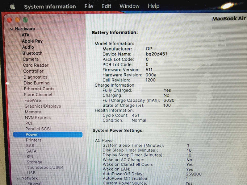 Apple Macbook Air 2013 13\\" Core i5-4260U @ 1.4GHZ 8GB DDR3 250GB SSD [Read] (