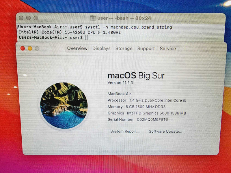 Apple Macbook Air 2013 13\\" Core i5-4260U @ 1.4GHZ 8GB DDR3 250GB SSD [Read] (