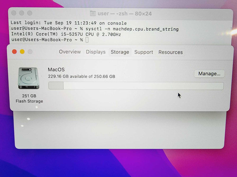 Apple Macbook Pro Retina 2015 13\\" Core i5-5257U @ 2.7GHz 8GB DDR3 250GB SSD [Read] (