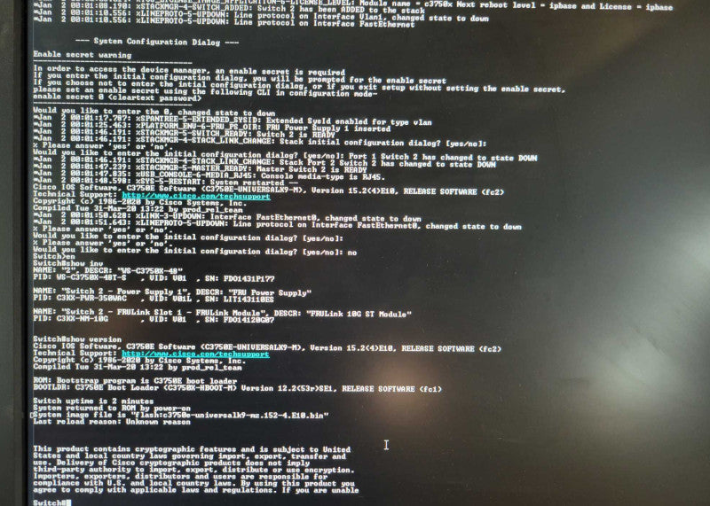 Cisco 3750X Series WS-C3750X-48T-S V01 / C3KX-NM-10G