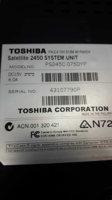 Toshiba Satellite 2450 Vintage Laptop &