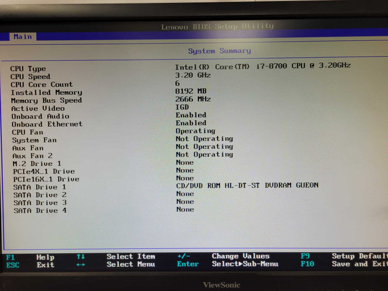 Lenovo ThinkCentre M920t Core i7-8700 3.20GHz 8GB DDR4 No HDD _
