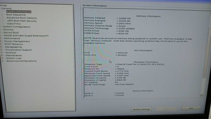 Dell Optiplex 5260 AiO i5-8500 @ 3.00ghz / 12gb ram / 21.5\\" /  READ #