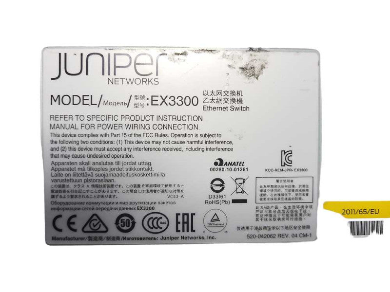 Juniper Networks EX3300 Series Ethernet Switch EX3300-24T $