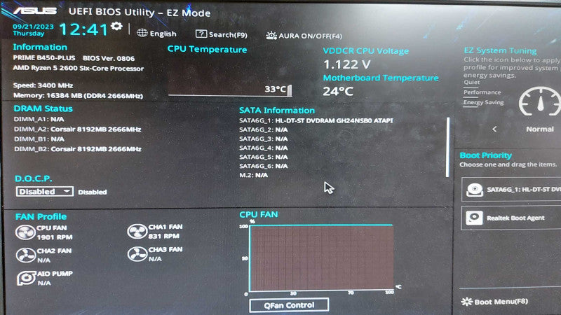Generic PC Ryzen 5 2600 / 16gb ram / asus prime B450+ / GTX 650 / 600w psu #