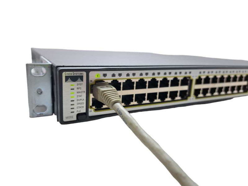 Cisco WS-C3750G-48PS-S 48 Port Gigabit POE Network Switch Q)