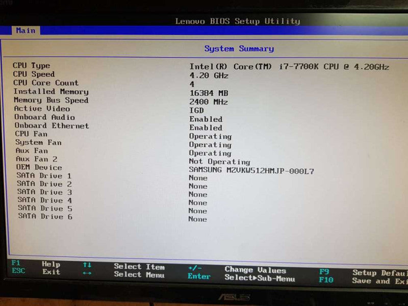 ThinkStation P320 Workstation i7- 7700K CPU @ 4.20GHz 16GB DDR4 Ram