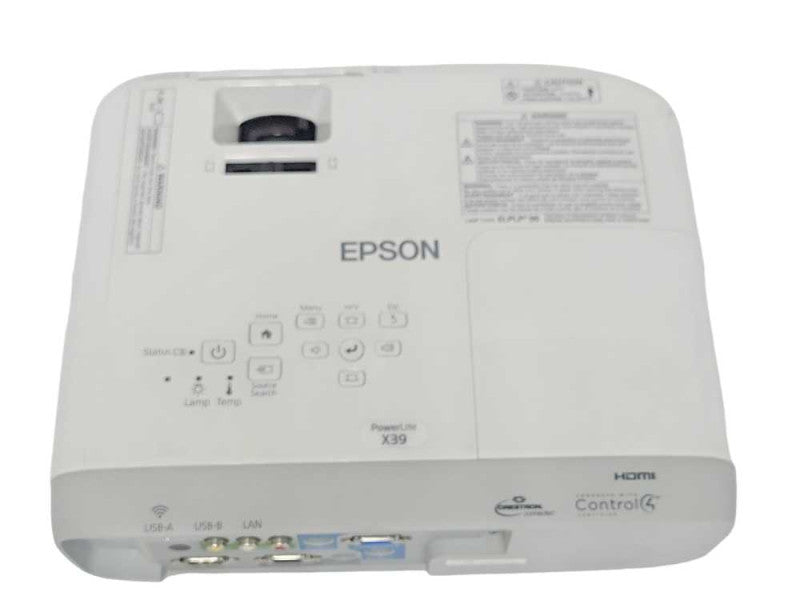 Epson Powerlite X39 H855A HDMI Projector 3023 Lamp Hours, No Remote READ _