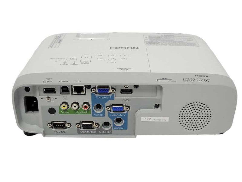 Epson Powerlite X39 H855A HDMI Projector 3023 Lamp Hours, No Remote READ _