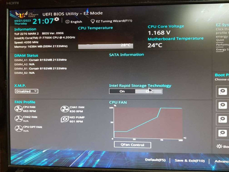 Custom PC ASUS TUF Z270 Mark 2 i7 - 7700K @ 4.20GHz 16GB DDR4  Ram
