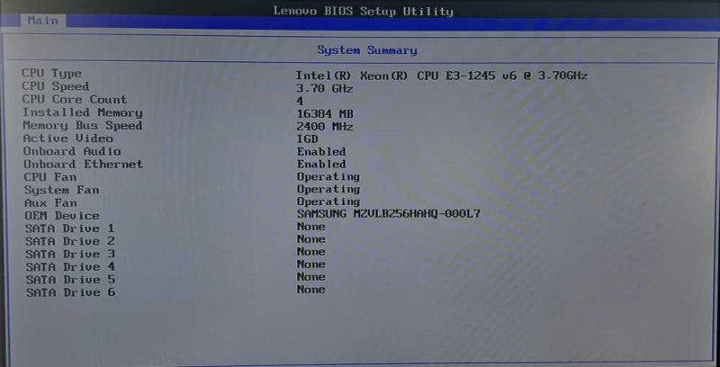 Lenovo ThinkStation P320 Xeon E3-1245 v6 @ 3.70GHz 16GB DDR4 256GB M.2 SDD )