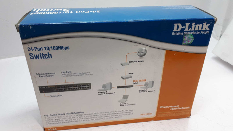 D-Link DES (DES-1024D) 24-Ports Rack-Mountable Switch &