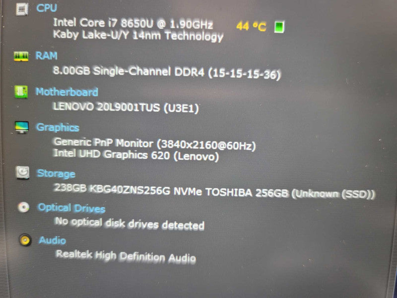 Lenovo ThinkPad T480s i7-8650U @ 1.90GHz, 8GB DDR4, 256GB m.2  Î²