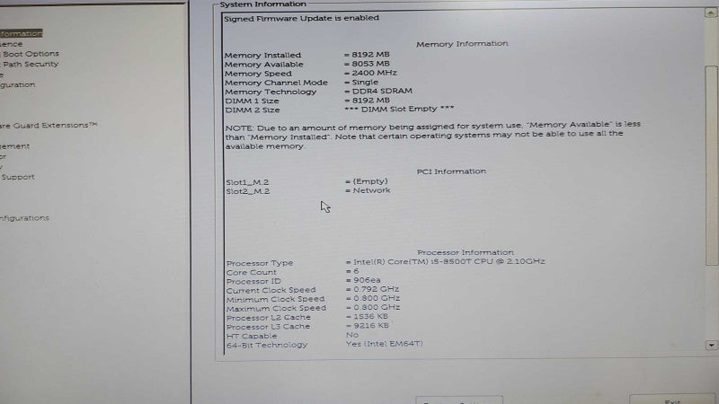 Dell Optiplex 5060 SFF i5-8500T @ 2.10ghz / 8gb ram  / READ #