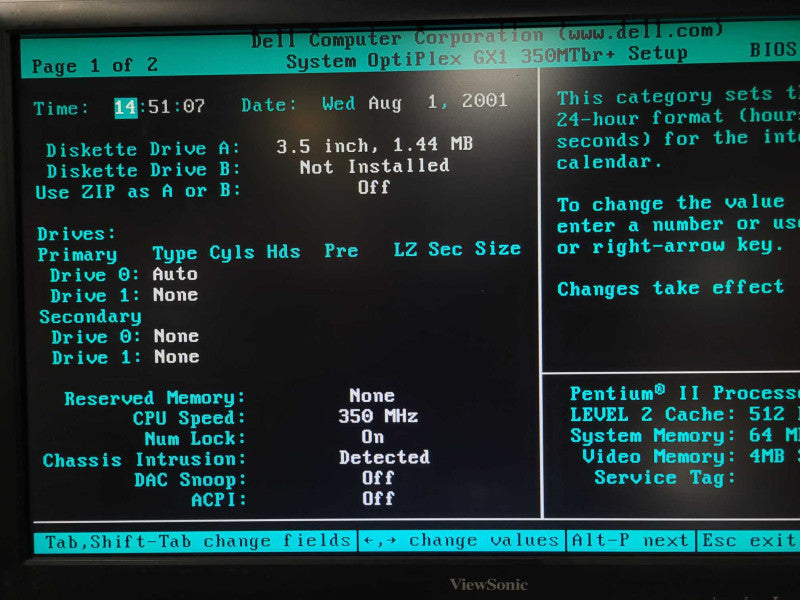 Dell Optiplex GX1 Pentium II 350MHz CPU, NO RAM/HDD, READ _
