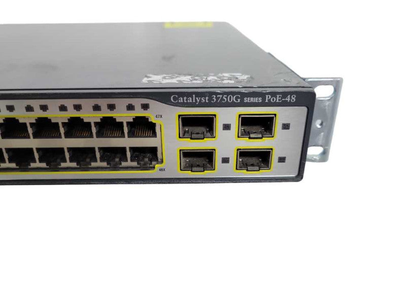 Cisco WS-C3750G-48PS-S 48 Port Gigabit POE Network Switch !